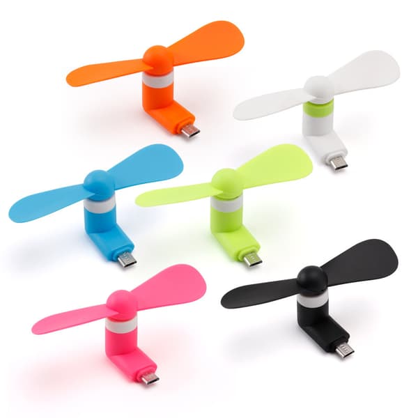 Mini Telefonventilator - Farverig og Kraftfuld 2-i-1 Ventilator Kompatibel med