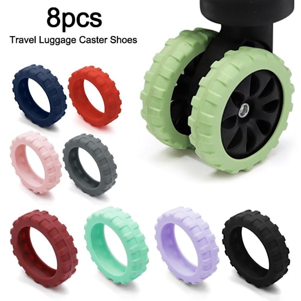 8 kpl/setti Matkatavarapyörän pyörät Kengät Matkalaukun pyöränsuojukset Musta Black 8Pcs-8Pcs