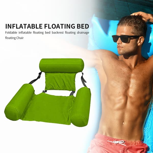 Inflatable Floating Pool Chair Summer Foldable Water Hammock Beach Sport