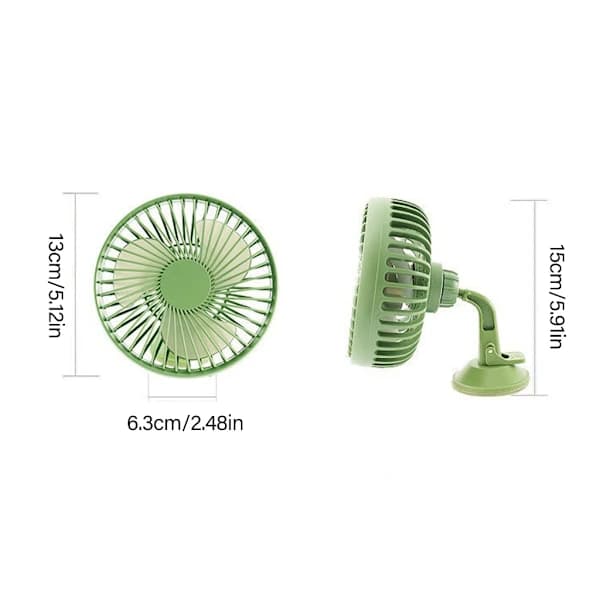 USB 5V Suction Cup Car Fan 3 Speeds Car Cooling Fan USB Charging 360 Degrees