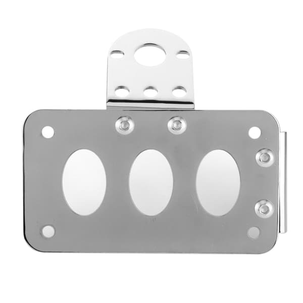 Motorcycle License Plate Holder Side Mount Taillight Aluminum Alloy Frame Silver