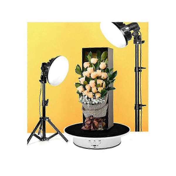 Rechargeable Automatic Rotating Jewelry Display Video Electric Turntable Panoramic Dis.