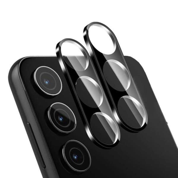 Galaxy S23 Plus, Linsebeskyttelse, Kamera, Heldekkende Glass, Svart