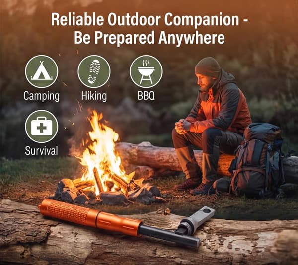 9-pakning Camping Nød-ildstartere, Værbestandig Ferro Rod Kit -