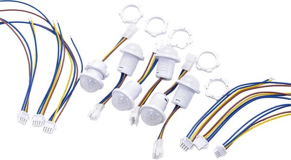 12-pakning bevegelsessensor lysbryter 85-265V 40W, PIR vegg-/takmontering -