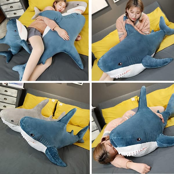 (60cm/23.62 inches, Blue) Giant Shark Plush Pillow Soft Stuffed Anim