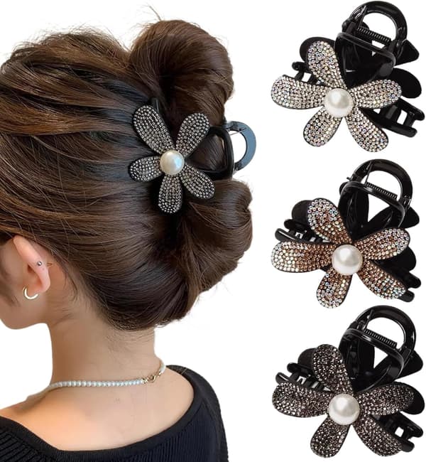 4 stk Rhinestone Hårklemmer til Kvinder, Vintage Hårnåle Barrettes til Kvinder og Piger