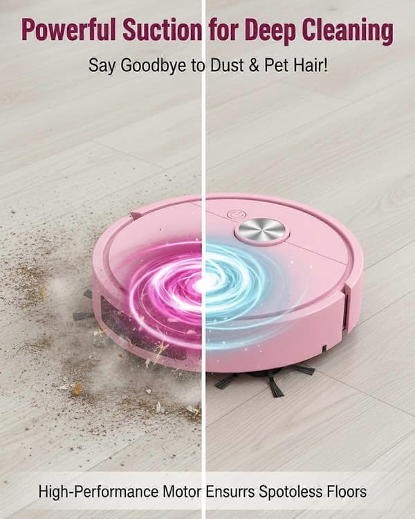 Mini Vacuum Cleaner for Car, Compact Mini Cleaning Robot, 3-in-1 Rechargeable Multifunctional Smart Cleaning Machine with Wet Mopping