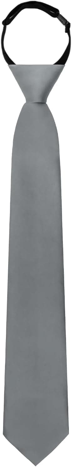 Dameslips 2,76\" ensfargede slips ferdigknyttet justerbart for kvinner festuniform forretningsskole lysegrå - Light Gray