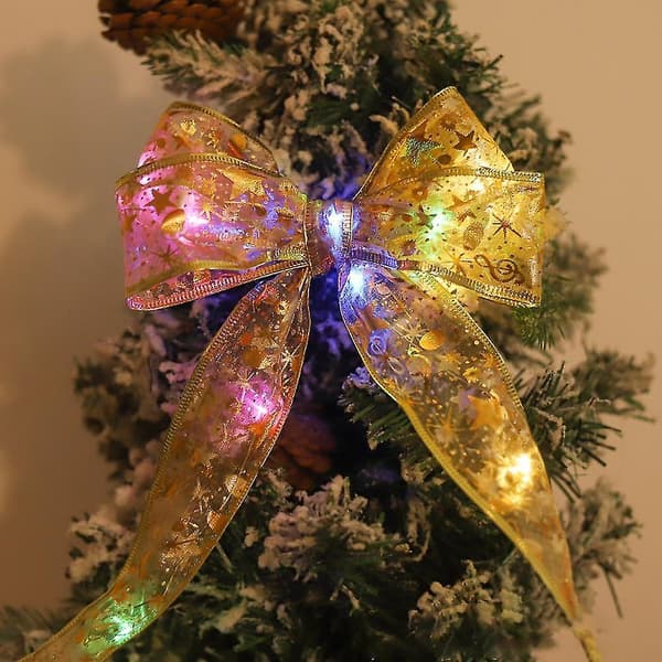 Christmas Tree Ribbon String Lights, LED String Lights Party Decoration Window Curtain 40 Lights LED Lights