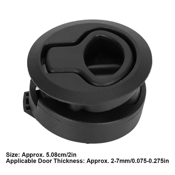 Round Black Flush Pull Handle Slam Latch Deck Hatch Handle Lock for Marine Boat RV Drawers