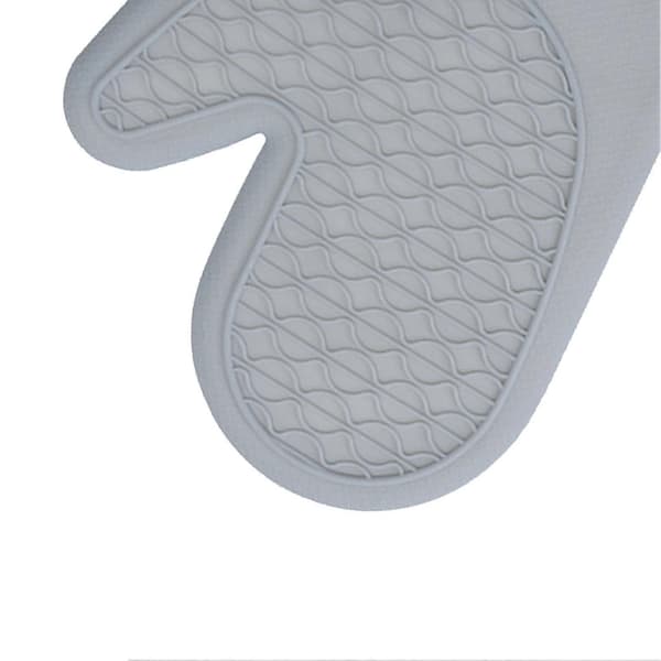 Silicone Pot Holders Microwave Mitts Heat Resistant Baking Anti-scald Thickened Baking Gloves Grey (FMY)