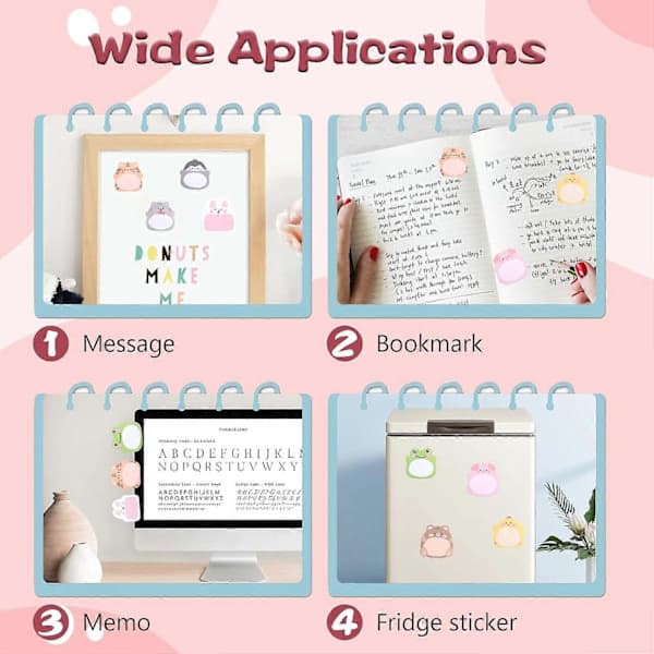 640 ark dyre-sticky notes til børn, selvklæbende nyheds-sticky notes, sjove sticky notes, mini-memoblokke (8 stilarter)