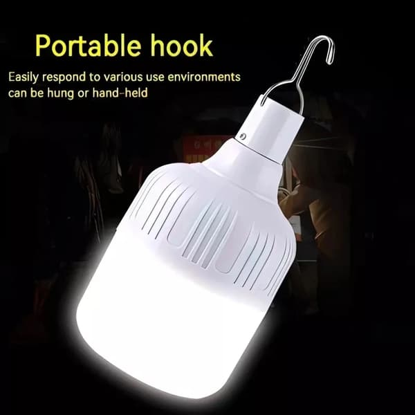 80W kannettava hätävalo koukulla, ulkokäyttöön, USB ladattava