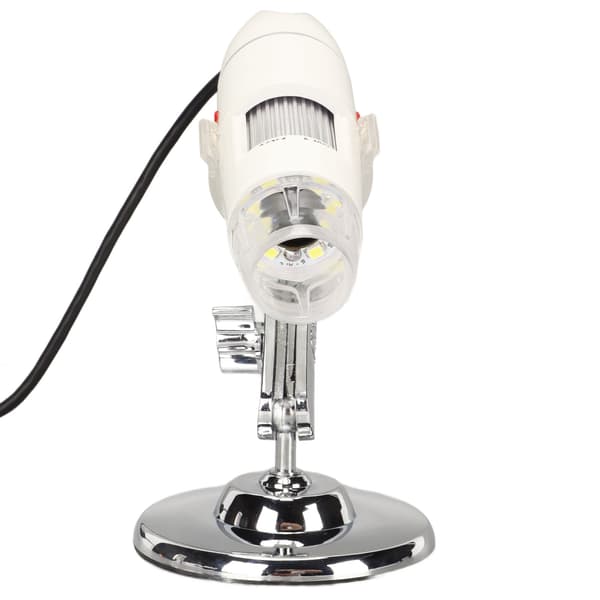 Digital Microscope HD 25x to 400x Analog AV Output Mini Electronic Microscope with 8 LEDs for TV 100‑240V EU Plug