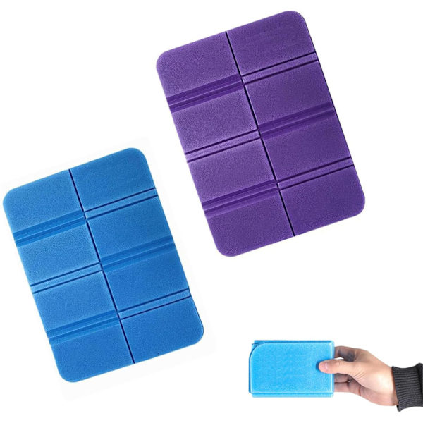 2 kpl Kosteudenkestäviä Taitettavia Istuinalustoja, Kannettavia Vedenpitäviä Ulkokäyttöön Camping-alueelle, Puistoon, Piknikille, Vaellukselle ja Leikkikentälle. Blue+Purple