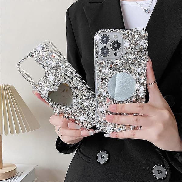 iPhone 14 Pro Max Love Mirror Glitrende Diamant Luksus Diamant Serie Telefoncover