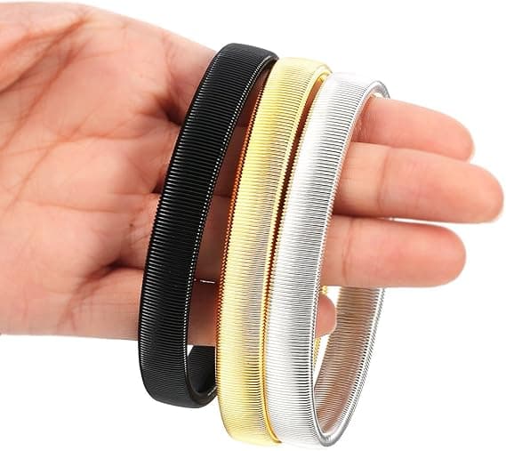 3 par halkfria skjortärmar, Stretcharmband, Silver