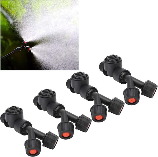 Spray Nozzle, 4 Pcs Double Nozzles Drip Tip Attachment for Agricultural Electric Backpack Sprayer