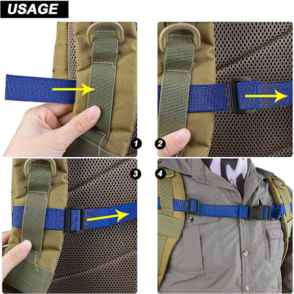 4 Pieces Chest Strap 61 cm x 2.5 cm Adjustable Chest Strap Non-slip Chest Strap for Backpack Quick Release Buckle Durable Quick Release