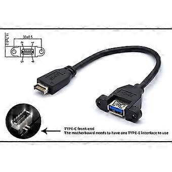 Sort USB 3.2 frontpanelkabel med beslag til hurtig 10 Gbps dataoverførsel og kompatibilitet 0,6 m 0.6m