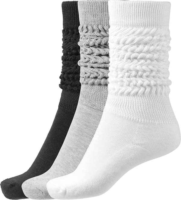 Slouch Strumpor Dam Lårhöga Strumpor Mjuka Scrunch Strumpor 3-pack