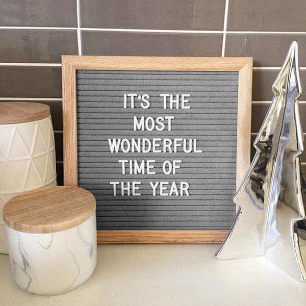 Felt Letter Message Board Sign Interchangeable Letters Numbers Room Decor Props Grey