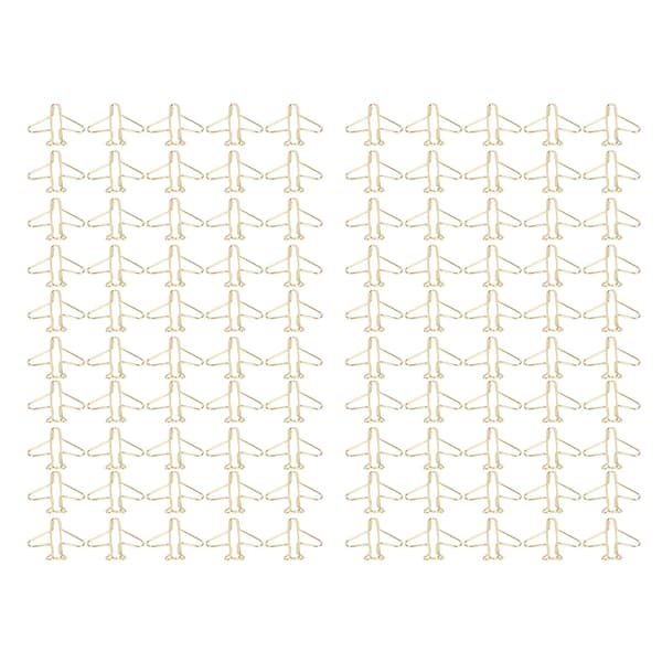 100 stk binders, bærbare, rustfritt stål, galvaniserte, gullfargede, flyformede metallbinders, for kontor, hjem