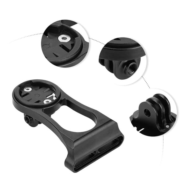 Cykelcomputer Odometer Computer Aluminiumlegering Forlængerbeslag til Garmin (Sort)