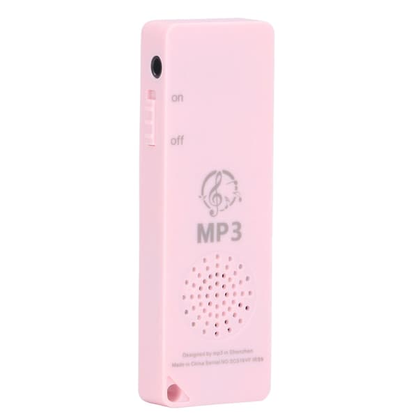 MP3-spiller tapsfri lydkvalitet multifunksjonell bærbar støtter 64 GB minnekort Mini MP3 for studenter rosa