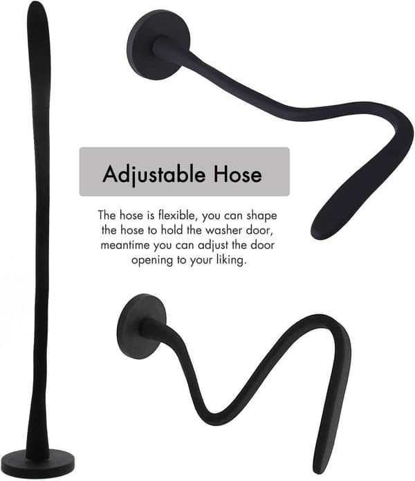 1 Pc Black Washing Machine Door Prop with Suction Cup