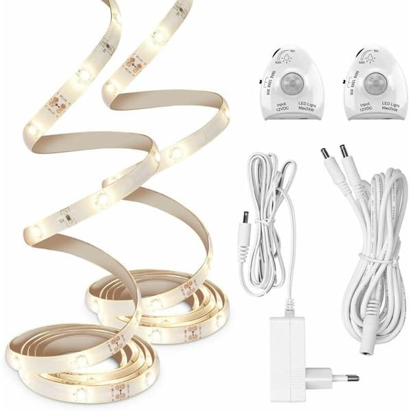 2-pack varmvita LED-rörelsesensorlampor, rörelsesensorbelysning
