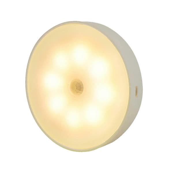 Wireless Rechargeable Motion Sensor LED Puck Light Wardrobe Wall Cabinet Night Light KIT Warm light Warm light