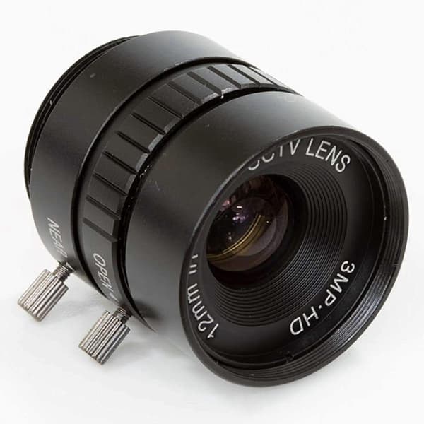 C-mount Lens For Raspberry Pi HQ Camera, 12mm Length With Manual Focus And Adjustable Aperture