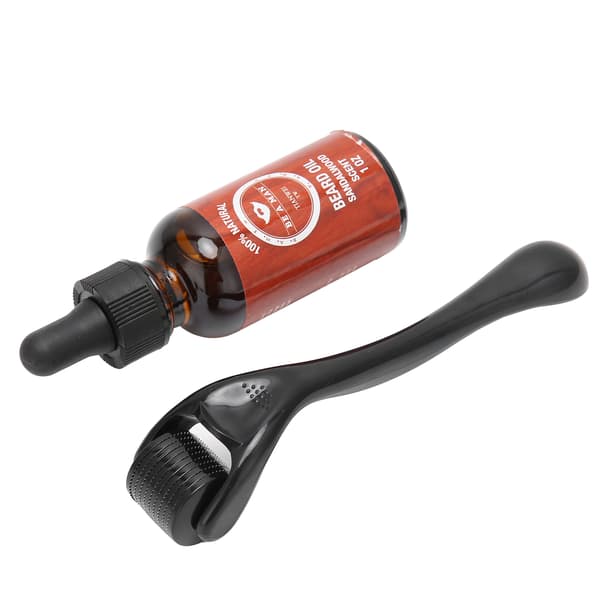 540 Microneedle Roller Beard Oil Set Natural Beard Moustache Growth Oil Roller Kit (30ml)