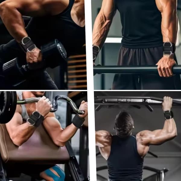 Pull-Up-hjelpemiddel, håndleddsstropper for vektløfting med D-ringer, styrketrening, 2-pakning
