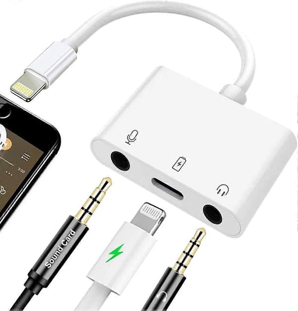 Mikrofonadapter til Livestreaming til Mikrofon & 3,5 mm Hovedtelefonadapter