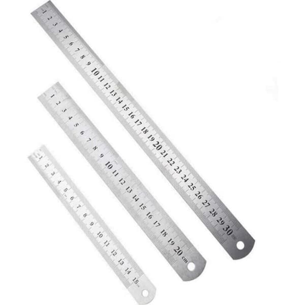 Metric Steel Ruler - 15cm, 20cm, 30cm, 3pcs.