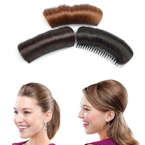 Hair Volume Inserts 3pcs Invisible Volumizing Pads for Women, Secure No-Pin Updo Tool [DB]