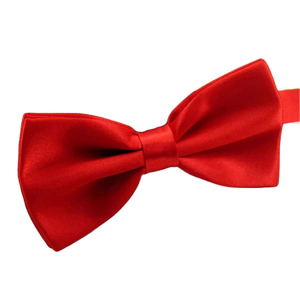 Sinknap Bow Tie Solid Color Easy To Use Polyester Adjustable Pre-tied Bow Tie for Formal Occasion Hot  Pink