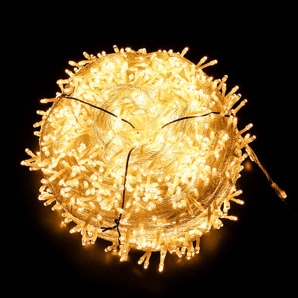 Gul ljusslinga 10M 100 LED kallvit julbelysning inomhus