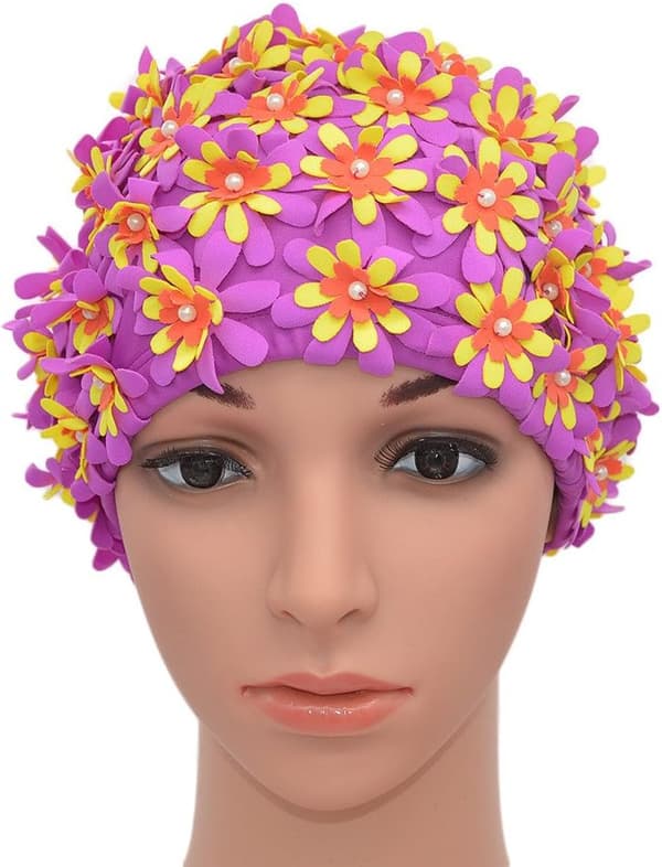 Badedragt i retrostil med blomsterblade til kvinder