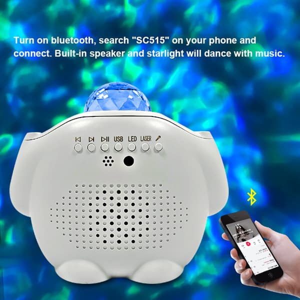 (Vit) Sky Star Projektor, 4 i 1 Dynamisk LED-Projektor, 32 Pro