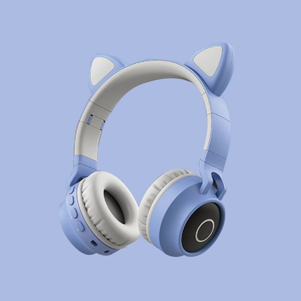Bluetooth-headset med kattöra, spelheadset Blue-grey