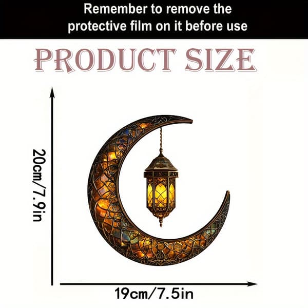 2D Flat Elegant Muslimsk Måne Fyr Akryl Hjem Kontor Hagedekorasjon Islamsk Gave A A