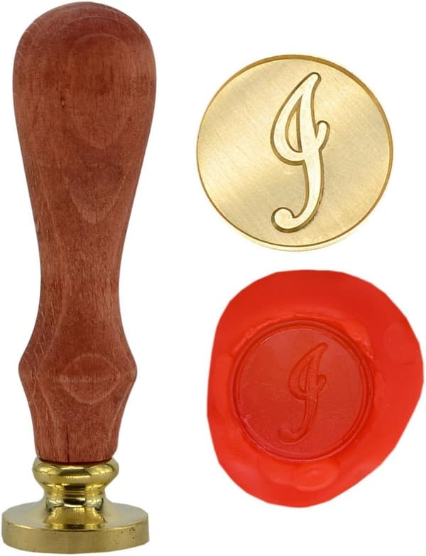 Retro messinghode trehåndtak 26 bokstaver A-Z Alfabet initial voks klassisk forsegling voksstempel GZ2 (I) -