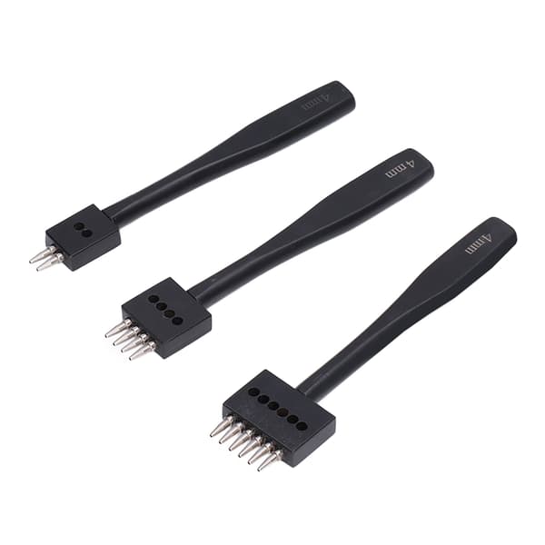 3 Pcs Punch Tool Set for Quick Punching in Various Sizes, High-Strength Professional Design, DIY Leather Row Punch Tool 4mm