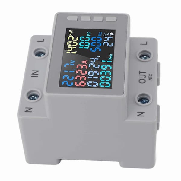 Din Rail Voltage Current Meter Digital Display Multifunctional Electricity Tester Energy Meter 170-270V 63A