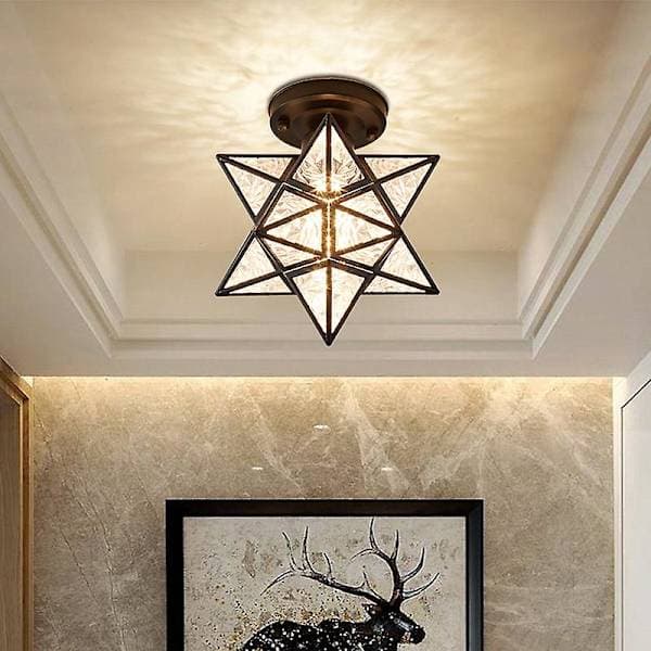 Five-pointed Star Ceiling Lamp - Hallway, Corridor, Balcony - Small Lamps - Iron Art Lamp Black A Black A