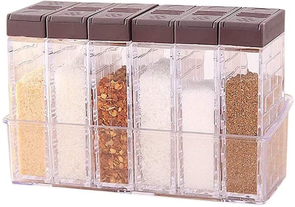 6 Set Salt- och Pepparströare Kryddbox Plast Camping Kryddbox För Förvaring Av Kökskryddor Hs